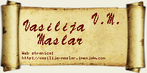 Vasilija Maslar vizit kartica
